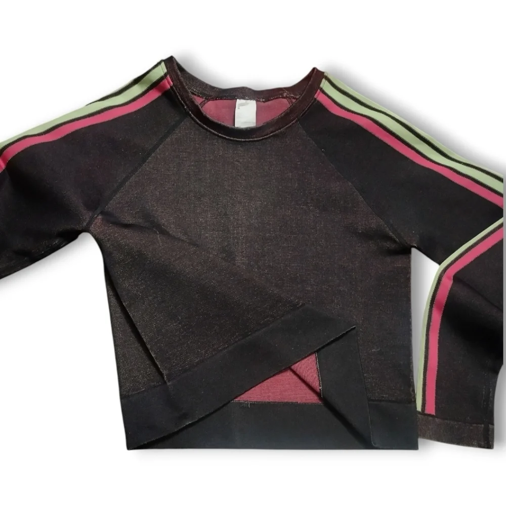 Fabletics Long Sleeve Aisley Crop Top | Black Seamless | Size XL | NWOT - Picture 10 of 11